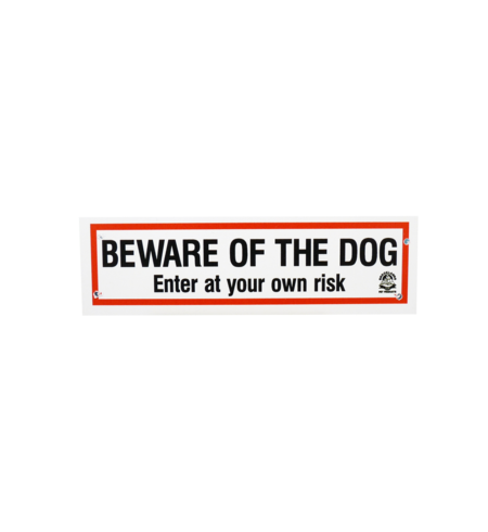 Gate Sign PVC - Beware Of The Dog Small