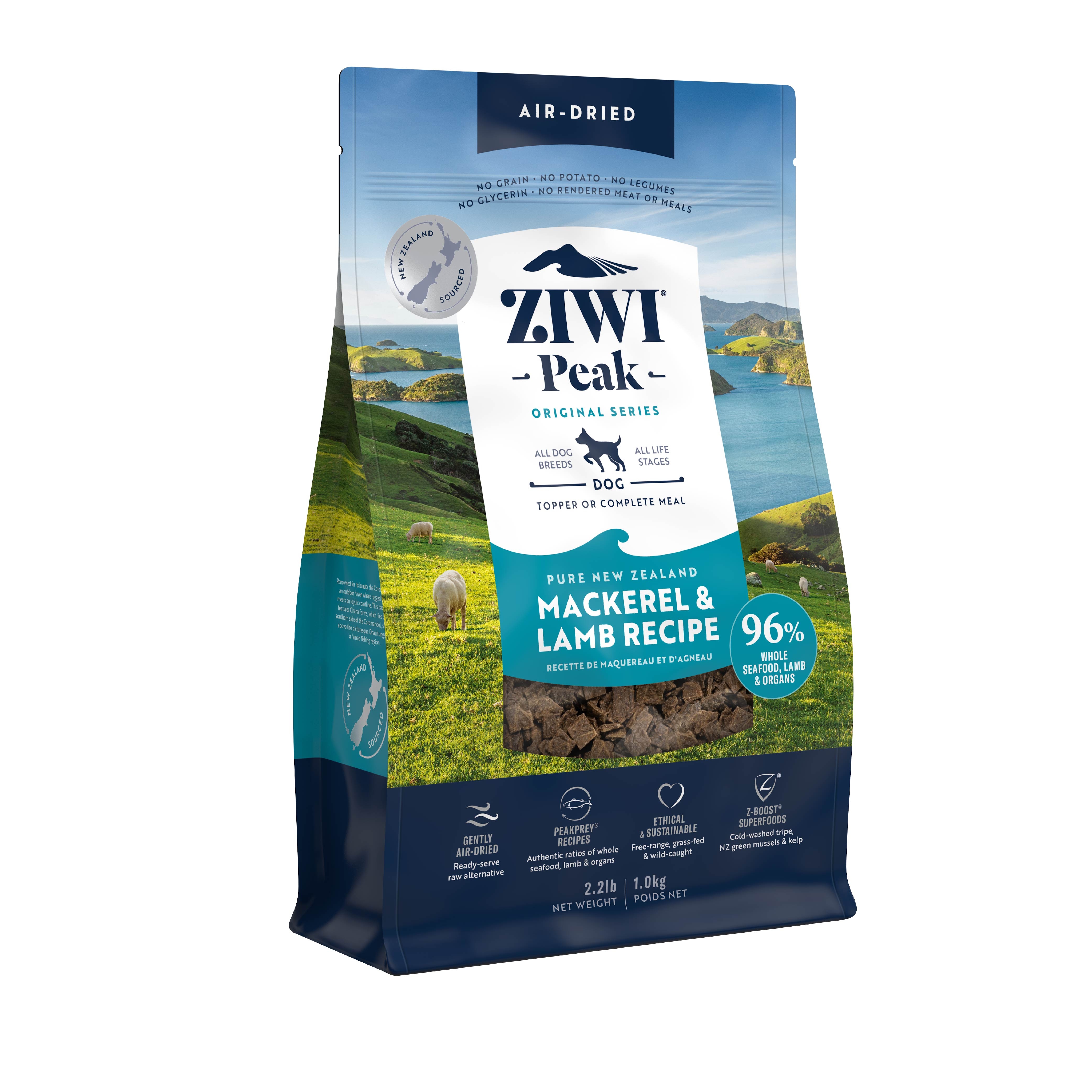 Ziwi Peak Air Dried New Zealand Mackerel Lamb Dog Food 1kg Dog