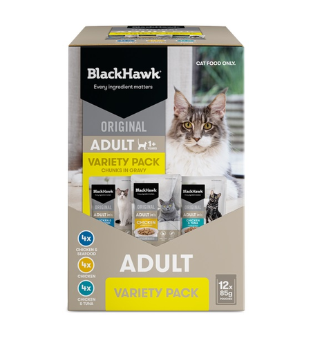 Black Hawk Original Cat 12pk Variety in Gravy 85g