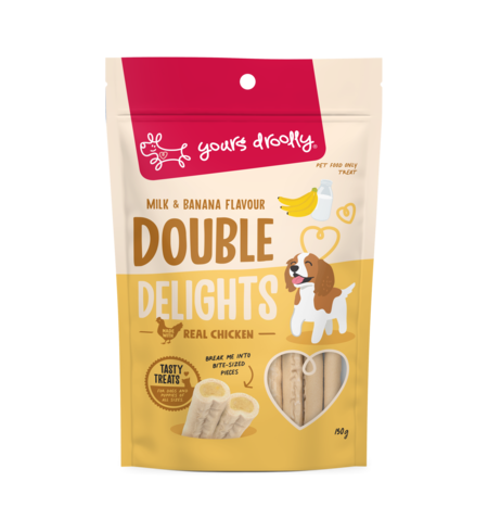 Yours Droolly Double Delight Milk & Banana 150g