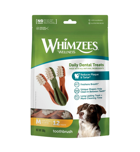 Whimzees Toothbrush Star Medium 12pk