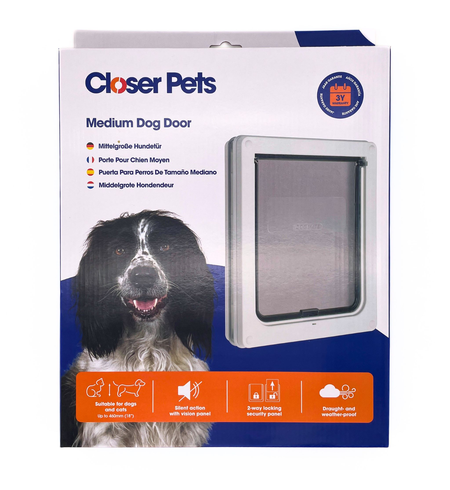 CloserPets Dog Door Medium White