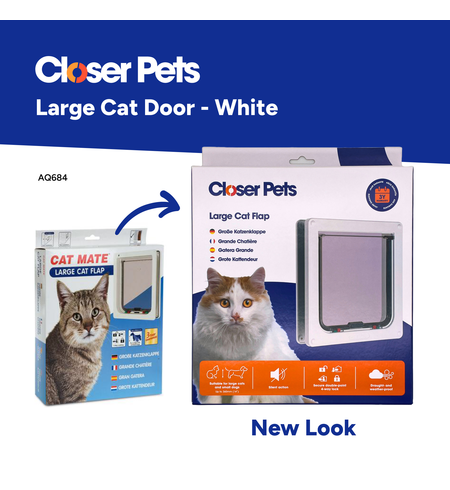 CloserPets Cat Door Large White