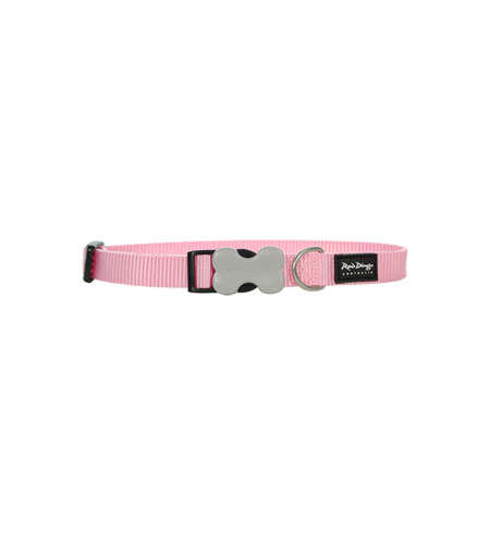 Red Dingo Dog Collar Plain Pink Large 25mm x 41-63cm