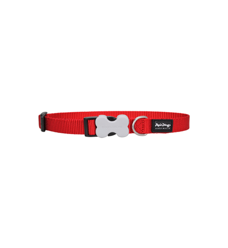 Red Dingo Dog Collar Plain Red Small 12mm x 20-32cm