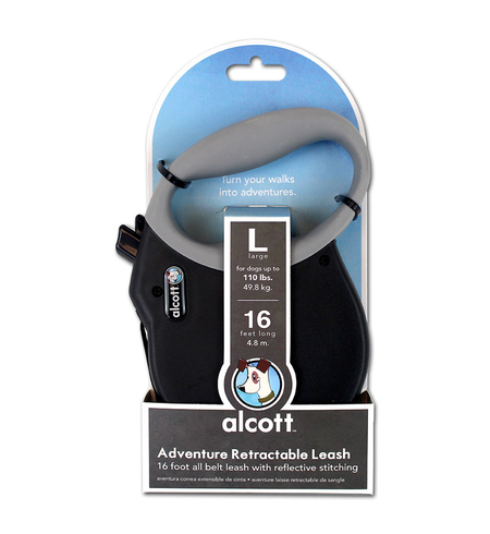  Adventure Retractable Lead Large Black 4.8m