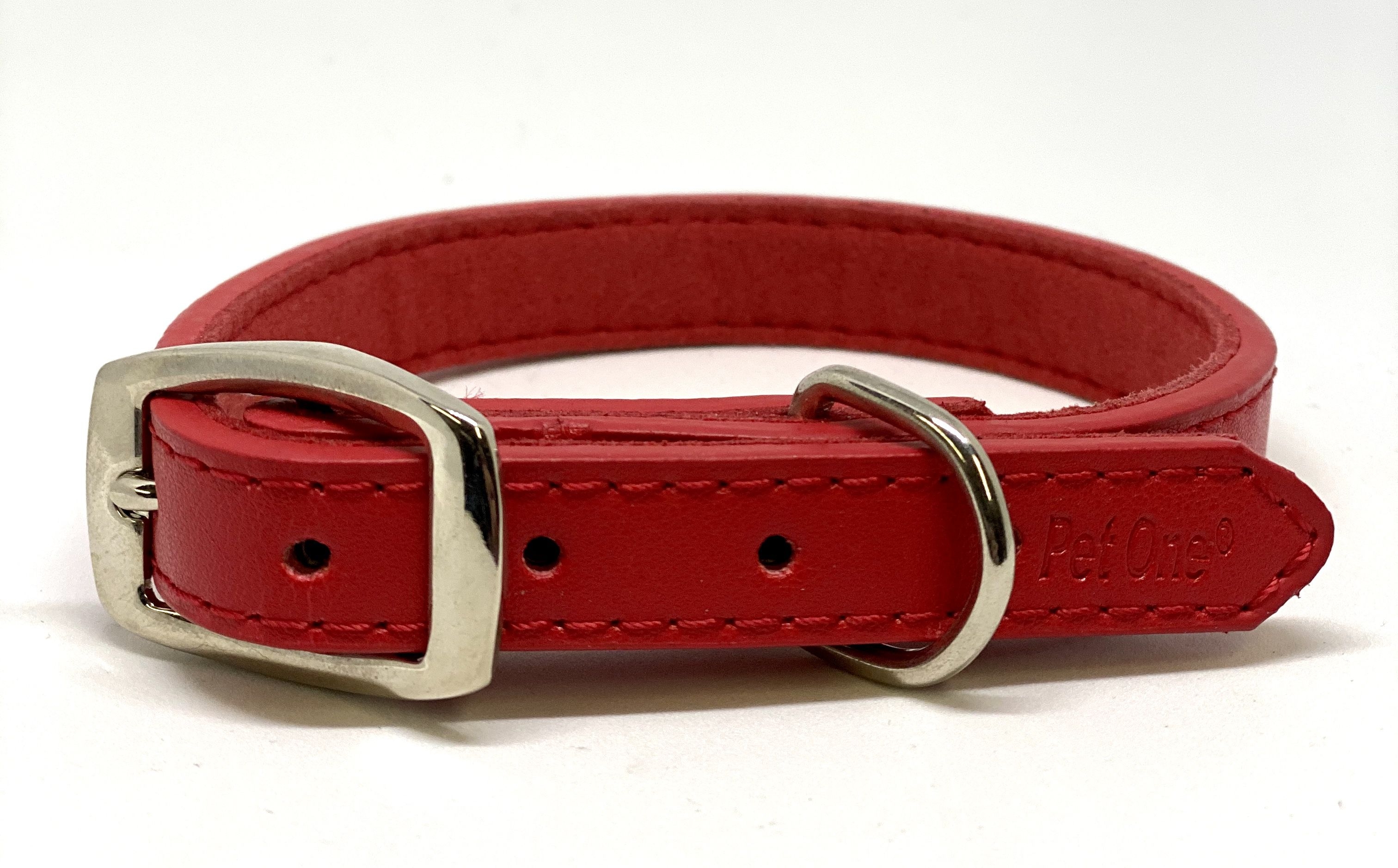 Pet One Leather Dog Collar 30cm Red - Dog : The Pet Centre - Pet One ...