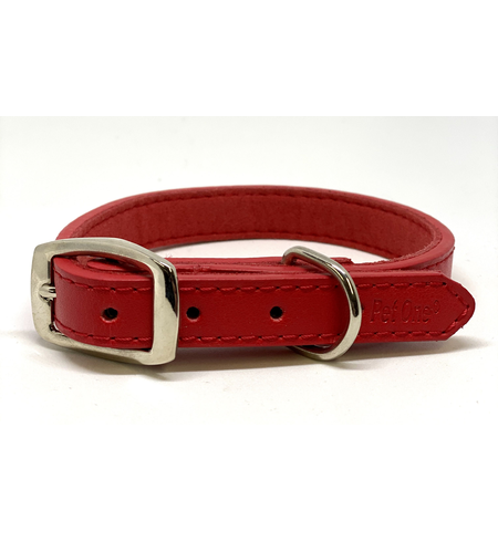 Pet One Leather Dog Collar 40cm Red